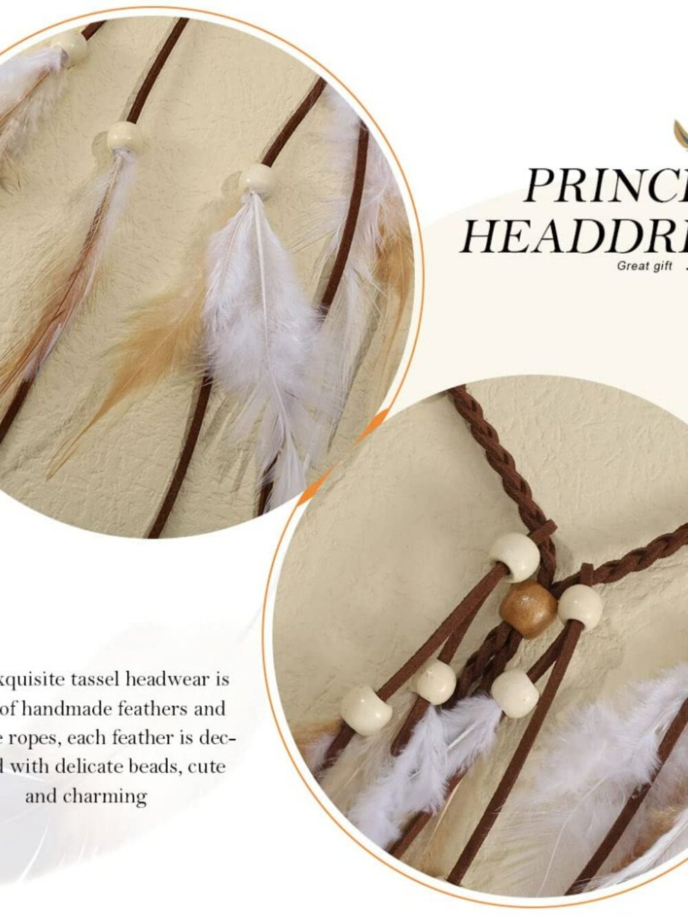 Boho Feather Headband Gypsy Headdress Boho Hippie Tassel Festival NEW - Picture 3 of 4